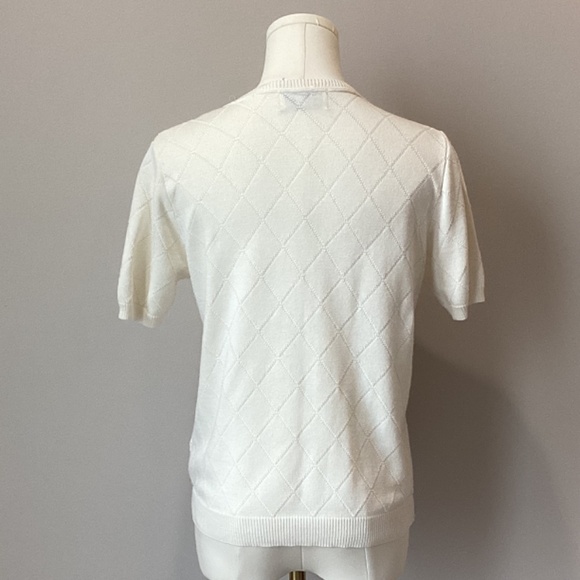 Alfred Dunner Diamond Pointelle Shortsleeved Sweater - PL - Picture 7 of 7